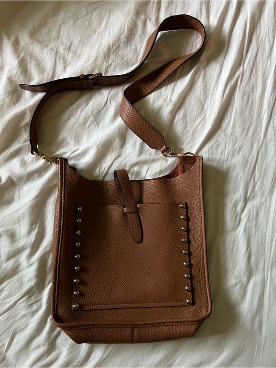 Rebecca Minkoff Handbags - Rebecca Minkoff Brown Leather Gold Studded Hardware Feed Crossbody Purse